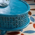 thumbnail image 6 of Kacey Carved Wood Oval Coffee Table, Blue, 6 of 10