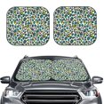 thumbnail image 2 of JUNZAN Green Leopard Pattern Car Windshield Sun Shade | Reflective Sunshade | Foldable 2-Piece Sun Shield Protect Your Car | Fits Sedans, SUVs, Hatchbacks-Large, 2 of 6