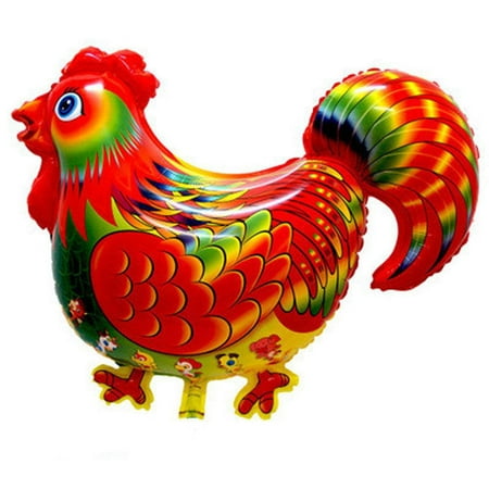 Rooster Party Decorations YLSHRF Big Colorful Rooster Foil Balloon Festival Celebration Parties Decor Adorable Fortune Cocks,Balloon, Rooster Balloon ()