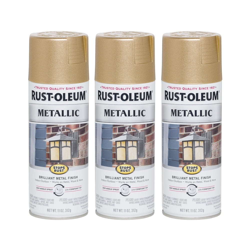 (3 Pack) RustOleum Stops Rust Vintage Metallic Spray Paint, Rose Gold