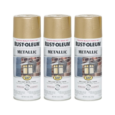 (3 Pack) Rust-Oleum Stops Rust Vintage Metallic Spray Paint, Rose