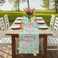 thumbnail image 4 of Table Runners 72 Inches Long Dress Scarves, Easter Eggs Farmhouse Kitchen Table Runner, Coffee Tablerunners, Spring Watercolor Bunny Flower Green 16x72 Inch, 4 of 9