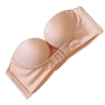 thumbnail image 3 of Sujetador sin tirantes, invisible, antideslizante, sexy, con hebilla frontal, ropa interior para vestido de novia, fiesta, beige, 34 / 75AB Inevent AP001296-10, 3 of 7