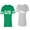 Men Green / Women Heather, variant on Clyde Bonnie Unisex Couple Matching Cotton Jersey style T-Shirt Contrasting stripes on sleeves (Men Green / Women Green) (Men S / Women S)