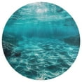 thumbnail image 3 of Bright Sunshine Through Deep Blue Sea Soft Bedroom Round Area Rug, Washable Cute Nursery Circle Throw Mat, Non-Slip Contemporary Small Low Pile Floor Carpet for Dorm Bedside, 3 of 6