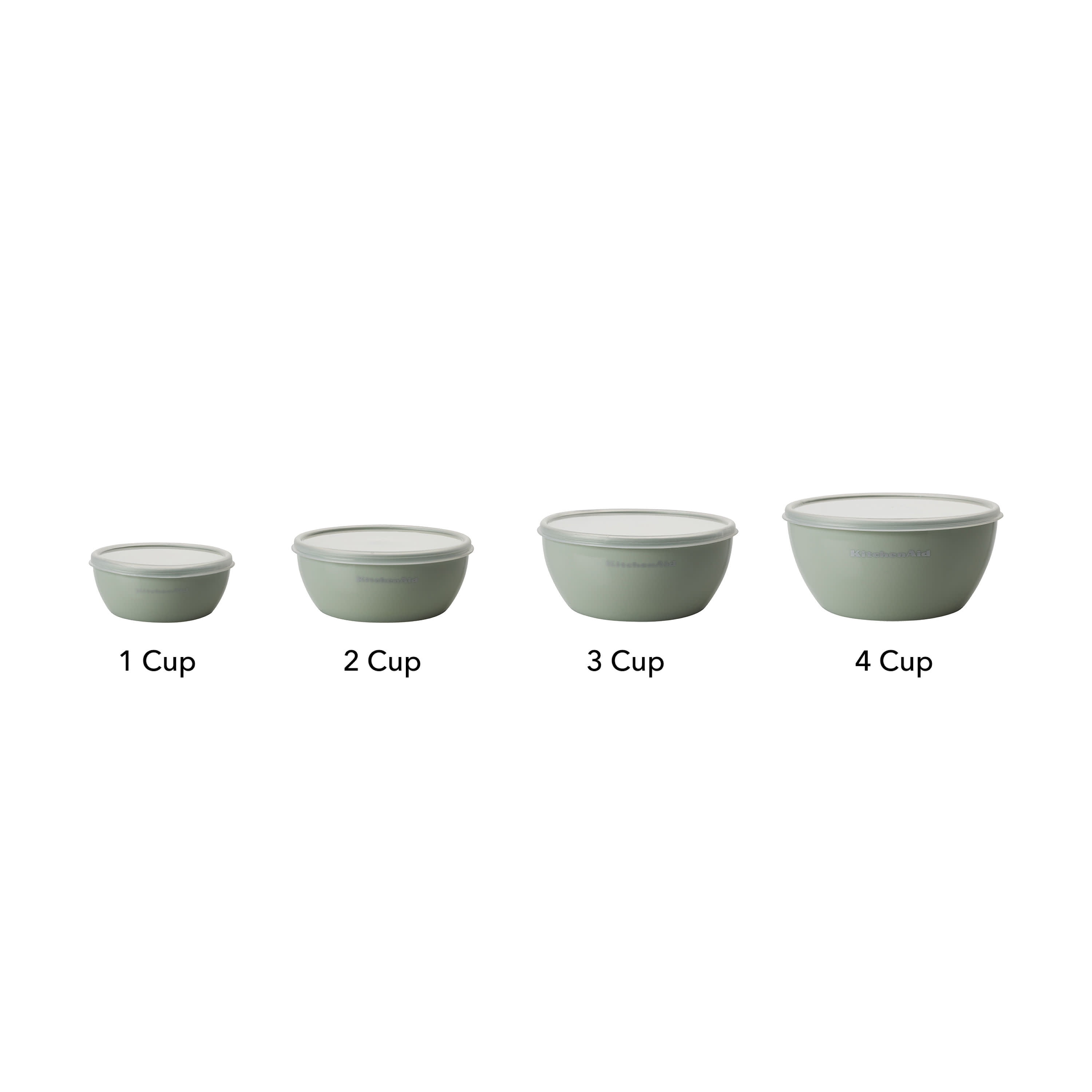 KitchenAid Set of 4 Prep Bowls with Lids, Aqua Sky