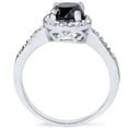 thumbnail image 3 of Pompeii 1 3/4ct Treated Black & White Diamond Halo Engagement Ring 14K White Gold, 3 of 3