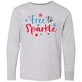 thumbnail image 3 of Inktastic 4th of July Free to Sparkle in Red White and Blue Long Sleeve Youth T-Shirt, 3 of 5