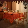 thumbnail image 4 of Rectangle Halloween Tablecloth - Spider Web Decorative Holiday Table Cloth, Waterproof and Washable Table Cover for Party Kitchen Dining Room Indoor, Cobweb/Orange 60 x 120 Inch, 4 of 4