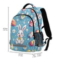 thumbnail image 2 of FORMRS Unisex Backpack Elementary School Travel Bookbag with Reflective Stripes, Easter Bunny Pattern, 2 of 7