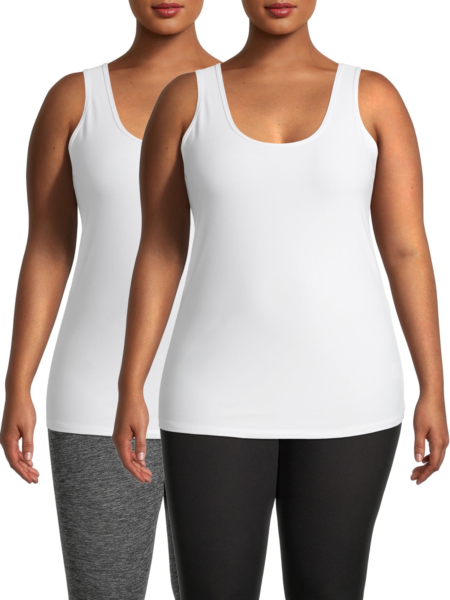 No Boundaries Juniors' Plus Size Scoop Neck Tank, 2Pack Value Bundle