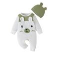 thumbnail image 1 of xiaxaixu Barboteuses à Manches Longues pour Bébé Nouveau-Né Hiver Col Rond Motif Ours Combinaisons Chapeau Justaucorps Décontracté, 1 of 9