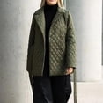 thumbnail image 5 of Lovskoo Womens Winter Coats Quilted Jacket Warm Clothes Plus Size Lapel Cotton Padded Coat Long Sleeve Jacket Olive Green, 5 of 9