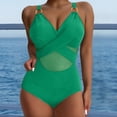 thumbnail image 2 of EHRWE One Piece Swimsuits For Women Ladies Summer Fashion Suspender Waist Hollow One Swimsuit Solid Color Sexy Bikini Swimsuit Beach Swimwear, 2 of 5