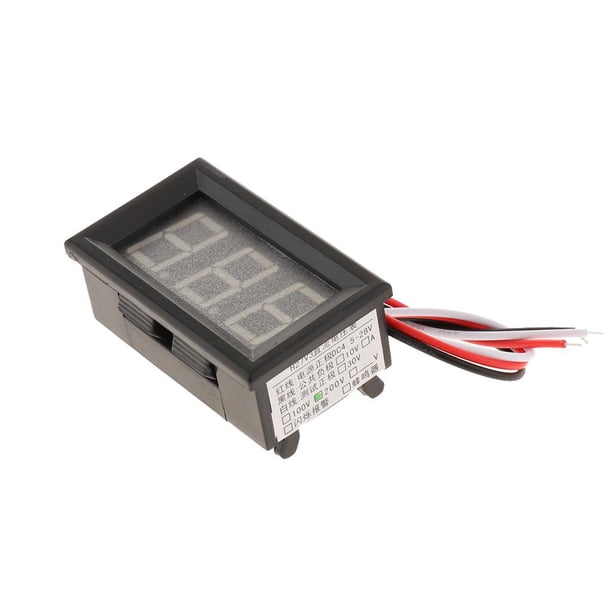 Medidor de Voltaje Digital LED LCD Voltímetro 100V Accesorios Electrónicos Aficionado de Electrónica , Verde shamjiam Medidor de voltaje digital