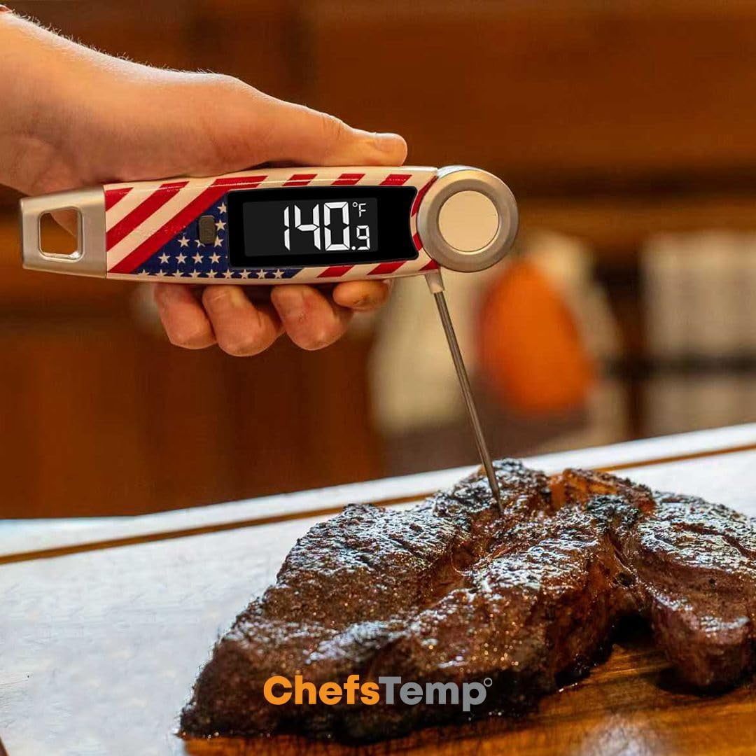 Finaltouch X10 Instant Read Digital Meat Thermometer NSF Certified Waterproof Professional for Cooking Grilling BBQ Baking Candy Oil with Rotating Probe and Backlit Display