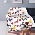 thumbnail image 1 of Dachshund In Sweaters Pattern Blankets Fleece Printed Cute Portable Soft Throw Blanket for Bed Office Quilt Dog Flannel Blanket, 1 of 7