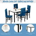thumbnail image 3 of Kitchen Table and 4 Chairs Set, Metal Kitchen Table Sets Faux Marble Rectangular Breakfast Table w/Metal Legs & Black Finish Frame, Dining Table Sets for an Apartment Breakfast, SS1308, 3 of 10
