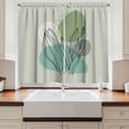 thumbnail image 2 of Ambesonne Mid Century Modern Boho Kitchen Curtains, Leafy Art, 55"x24", Pistachio Green Seafoam, 2 of 3