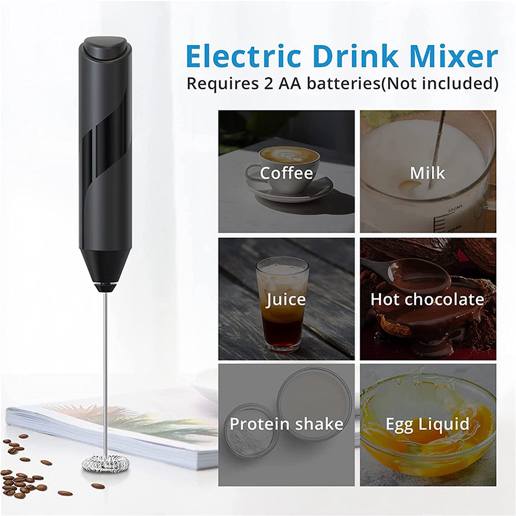 1pc 2*aa Battery Operated Milk Frother (without Battery)