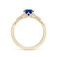 thumbnail image 2 of ANGARA Lab Grown 1 Ct Blue Sapphire Engagement Ring with Leaf Motifs for Women in 14K Yellow Gold (Size-6mm) | September Birthstone, Anniversary, Jewelry Gift for Women | Lab-Grown Blue Sapphire Ring, 2 of 8