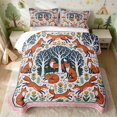 thumbnail image 2 of Erosebridal Fox Quilt King for Girls, Folk Forest King Coverlet Set, 3 Pieces 1 Bedspread and 2 Pillowcases, 2 of 7