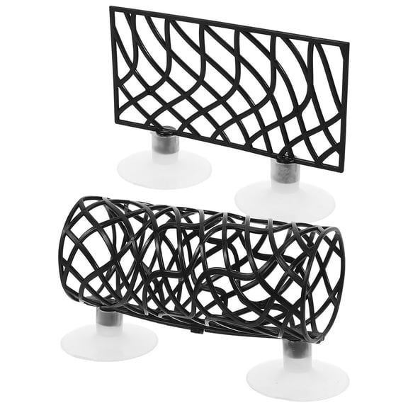 LOLIPPYY ABS Betta Fish Tunnel Black Aquarium Ornament Easy Install 2Pcs