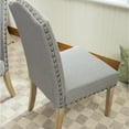 thumbnail image 4 of 2 Urban Style Chair With Gray Padding. Solid Wood Nailhead Accents. Frame. 20" W X 25" D 41" H. Seat Height 20". Cushion 7.75". Leg 13.6". Modern Dining Chairs Of 2 In Fabric - Oak Construction, 4 of 4