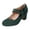 Green, variant on Bow Dressy Shoes for Women Ladies Bride Wedding Spring Fall Fashion Casual Suede Pointed Toe Chunky Block Mid Heels Ballet Flat Slip on Dress Pumps Green Size 6