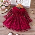 thumbnail image 2 of HIPYLO Baby Shower Guest Dress Toddler Black Dress Formal Winter Dress Long Sleeve Toddler Dress Girls Christmas Dress Baby Girl Newborn Clothes Baby, Red 3-6 Months, 2 of 7