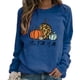 thumbnail image 5 of Top De Mujer De Halloween Jersey Con Estampado De Calabaza Sudadera De Manga Larga De Otoño Halloween Women Pullover Cute Pumpkin Print Sweatshirt Cuello Redondo Manga Larga ANGGREK XL Azul, 5 of 5
