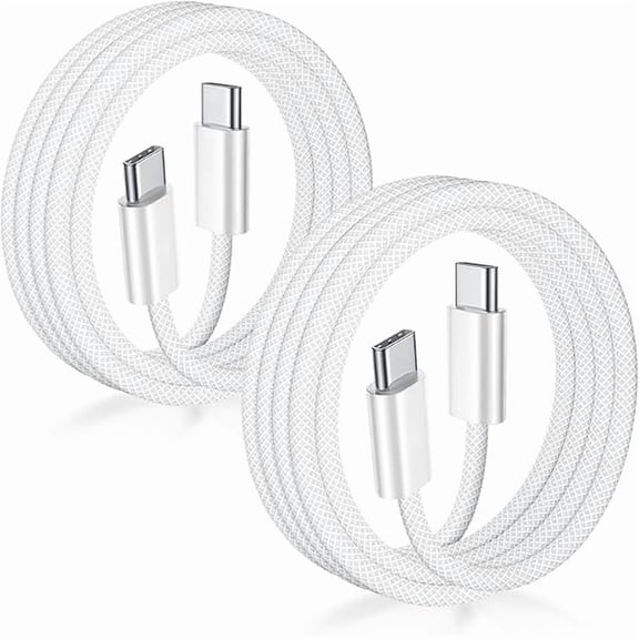 Quyaojz USB C to USB C Cable 3FT Certified 2Pack 60W usbc Woven Fast Charging Type C Charger Cord Compatible with iPhone 17/16 Pro Max Plus Samsung S23 Note 20 iPad Pro Air Mini MacBook Air