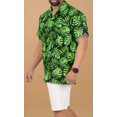 thumbnail image 4 of LA LEELA Men's Hawaiian Shirts Short Sleeve Button Down Shirt Men's Tropical Shirts Casual Holiday Summer Party Shirts for Men Funny 4XL Forest, Leaves, 4 of 6