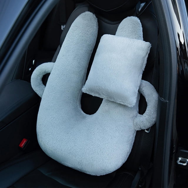 Almohada de viaje,Almohada de viaje Almohada para coche Ligera y portátil,Almohada en forma de U y cómoda,Apoyo para la cabeza,los hombros y el cuerpo en viajes largos en coche,Almohada Gris