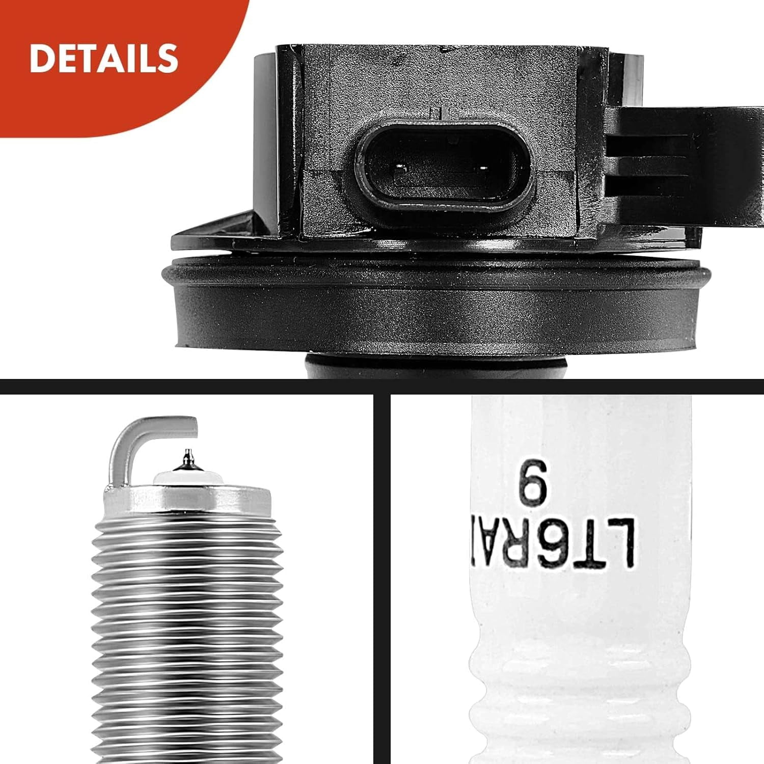 A-Premium Ignition Coils and Spark Plugs Kits Compatible with Ford F-150 F150, Explorer, Edge, Mustang, Taurus, Flex, Transit-150, Transit-250 & Lincoln MKX, MKT, Continental, 3.5L 3.7L 6-PC Set