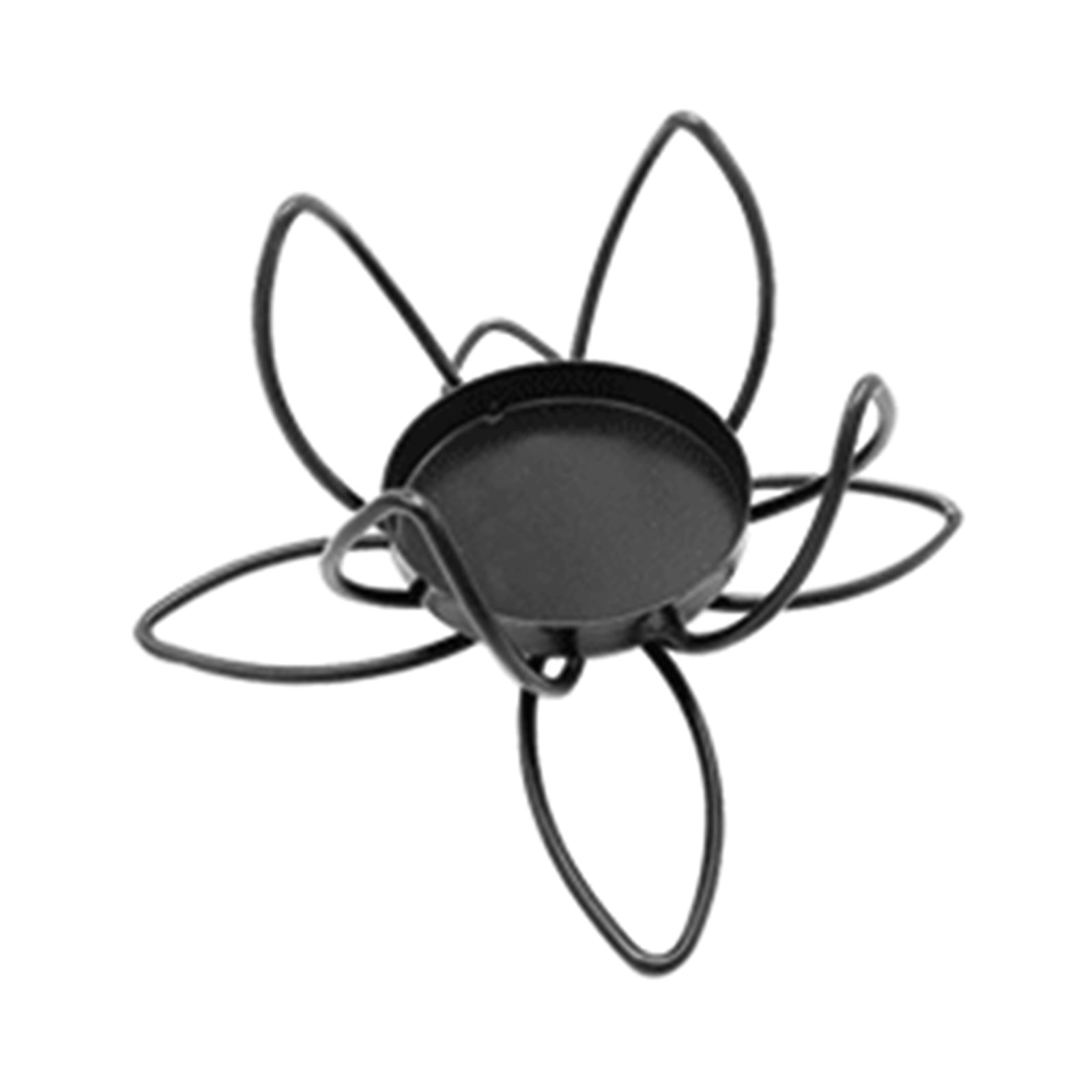 Wrought Iron Lotus Candle Holder Metal Candlestick Ornament Art Crafts