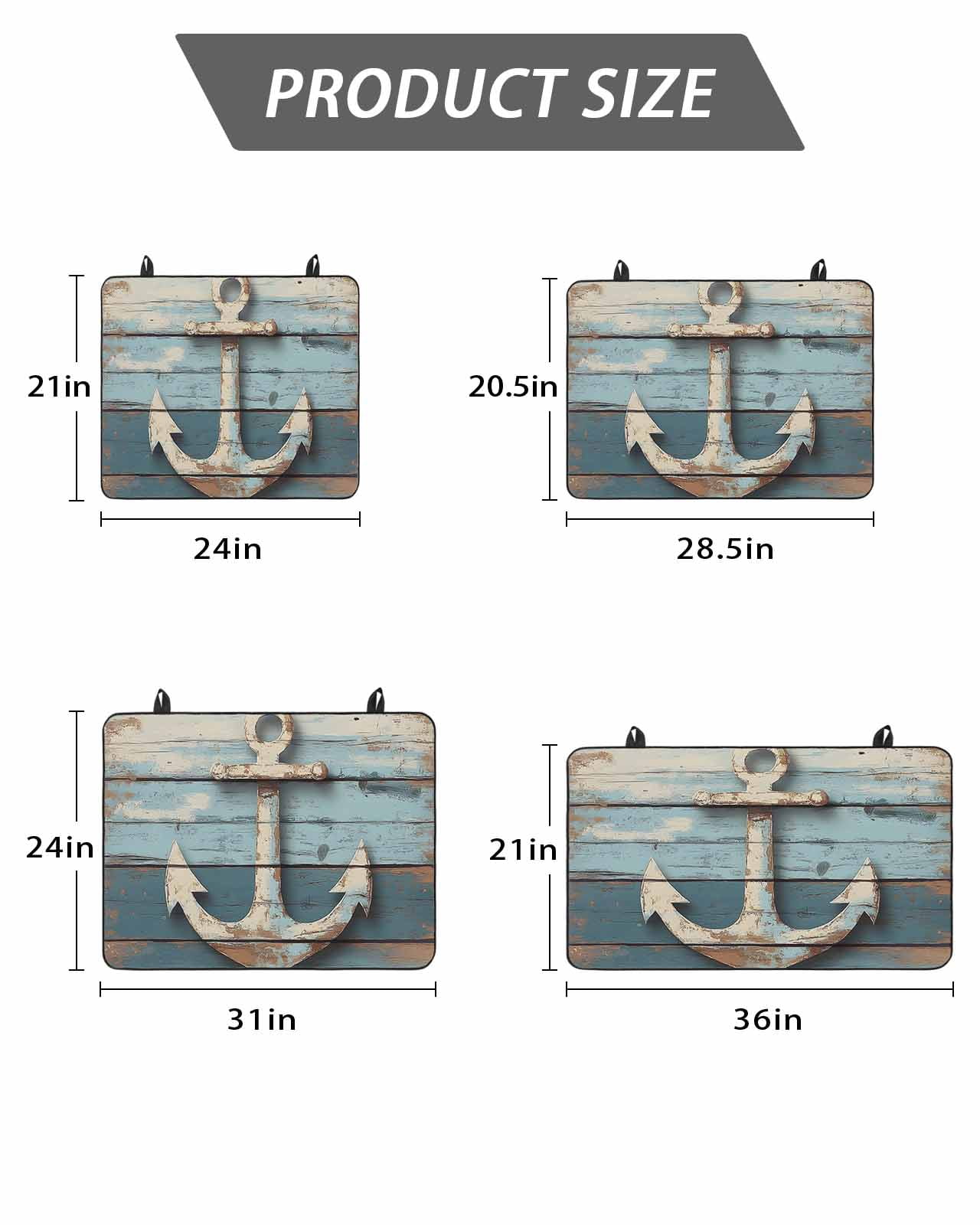 Nautical Anchor Stove Top Covers for Electric Stove, 28'x20'' Vintage Style Blue Wood Grain Glass Ceramic Stove Cover Foldable Rubber Mat Heat Resistant Cooktop Protector for Kitchen
