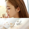 thumbnail image 4 of 1Pair Fashion Women Chrysanthemum Earrings Flower Earrings Couple Engagement Gift Party Hanging Earrings, 4 of 11