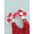 thumbnail image 5 of Bagilaanoe 4th of July Clothes Baby Girls Halter Romper Tulle Dress 3M 6M 12M 18M Sequin Striped Mesh Skirt Ruffle Bodysuit Backless Jumpsuit, 5 of 8