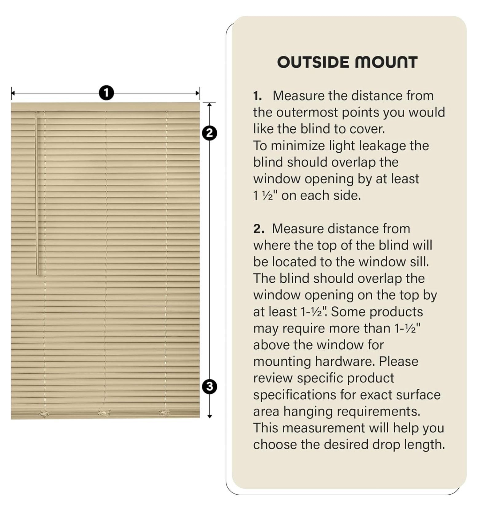Cordless Room Darkening Mini Blind - 35 Inch Width, 64 Inch Length, 1" Slat Size - Pearl White - Cordless GII Deluxe Sundown Horizontal Windows Blinds for Interior by Achim Home Décor