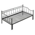 Daybed with A Trundle, Twin Size Metal Construction Daybed Frame with