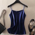 thumbnail image 2 of DAFPZW Women's Silk Satin Camisole Summer Sleeveless V-Neck Tank Top Cami Silky Basic Tank Shirt Blouses, 2 of 5