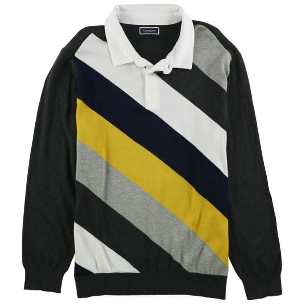Club Room Club Room Mens Striped Rugby Polo Sweater
