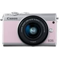 thumbnail image 2 of Canon EOS M100 Mirrorless Camera 24.2MP + 15-45mm Lens Bundle 64GB Kit White (International Model), 2 of 3