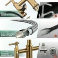 thumbnail image 6 of Wowow Gold Bridge Kitchen Faucet: 3 Holes Kitchen Faucet with Pull Down Sprayer - Two Handles 8 Inch Centerset Kitchen Sink Faucet, 360° Swivel Spout, 6 of 8