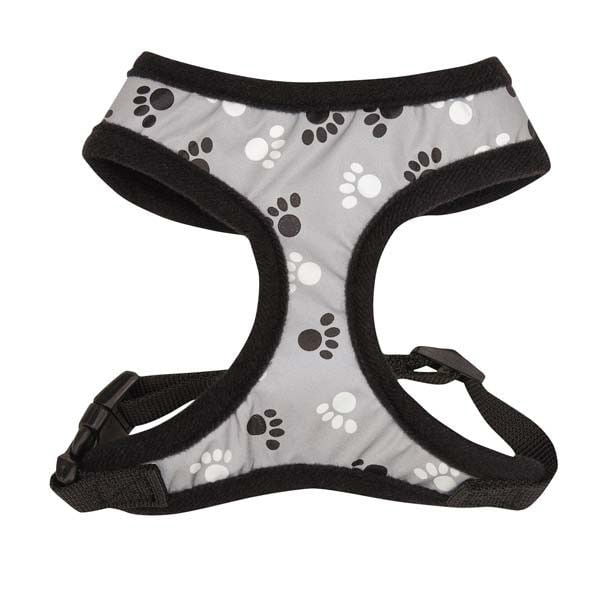 Reflective Glow In The Dark Pawprint Dog Harness Durable Reliable Walk