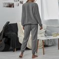 thumbnail image 4 of LIZUOJUN Pajama Sets for Women 2 Piece Fleece Long Sleeve Pants Sleepwear Lounge Set Soft Cozy Warm Pjs Loungewear Round Neck Pajama Warm Cozy Sleepwear - M, 4 of 5