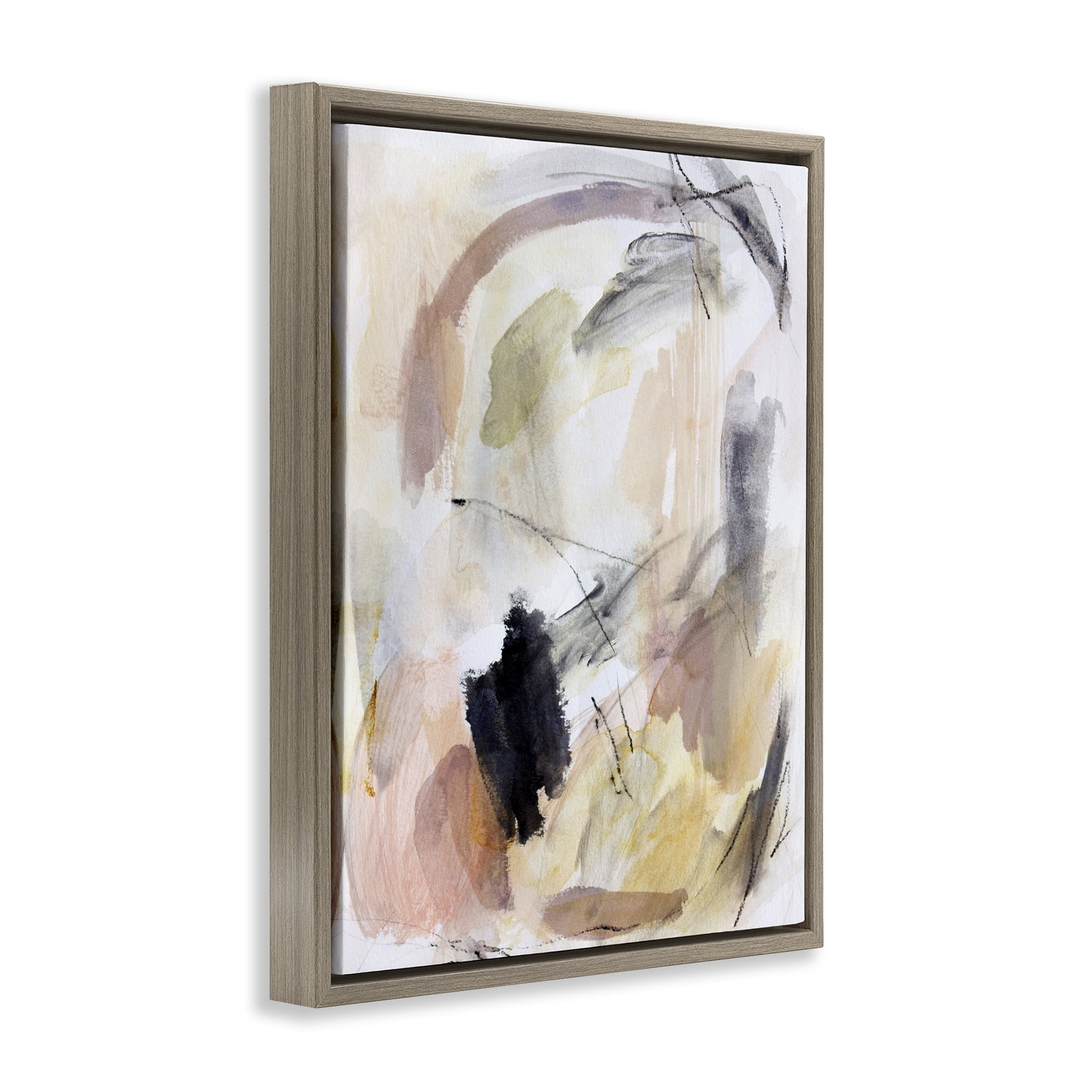 Stupell Industries Chaotic Sketches Paint Strokes Brown Framed Floater Canvas Wall Art, design by Hope Bainbridge