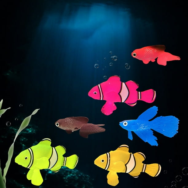 QINXIN Luminous Artificial Simulation Goldfish Silicone Floating Fake Fish  For Aquarium Fish Tank Decoration 