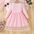 thumbnail image 4 of Vestido de cuello redondo y manga larga para niñas Vestido de cuello redondo y manga larga para niñas Falda de malla elegante Vestido de princesa elegante para niñas pequeñas Vestido de poliéster para, 4 of 8
